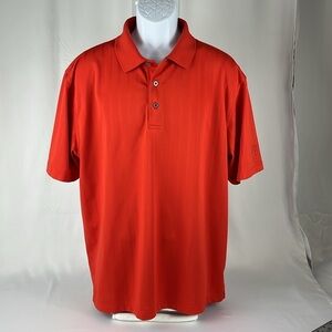 Men’s PGA Tour Golf Polo Vertical Striped Shirt XL Red